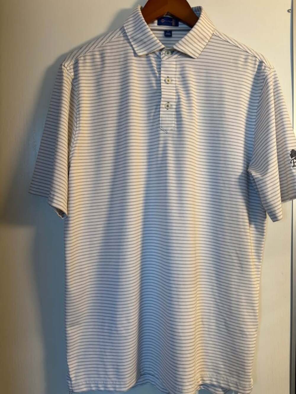 Stitch Golf Men's Medium Performance Polo Shirt Brentwood Country Club TN Stripe